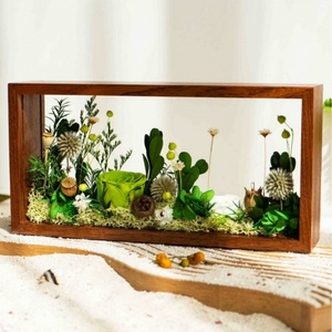 Fleur éternelle, fleur séchée, cadre photo en bois massif, kit de matériaux DIY faits à la main, décoration, cadeau, cadeau d'accompagnement - Product Image 3