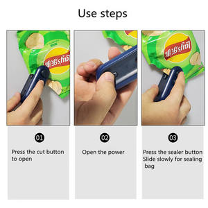 Portable Usb Rechargeable Mini Clip Sac Machine À Sceller Alimentaire En Plastique Sac Scellant À La Chaleur Avec Cutter Portable Scellant Sous Vide - Product Image 6