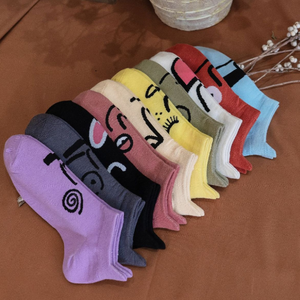 Chaussettes d'été en coton tricoté respirantes et amusantes à motifs émotionnels pour femmes, collection 2026 – Vente en gros - Product Image 5