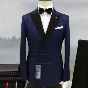 Smoking da sposa <span class=keywords><strong>verde</strong></span> per <span class=keywords><strong>uomo</strong></span> gilet doppio petto Slim Fit Groomsmen 2 pezzi abiti di lusso da <span class=keywords><strong>uomo</strong></span> - Product Image 5
