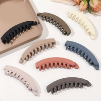 Haute qualité Vintage femmes pince à banane 13cm grande couleur unie mat requin pince à cheveux givré Flexible droite queue de cheval pince griffe