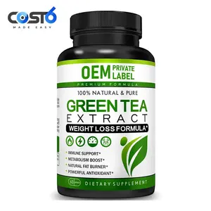 Organic green tea Detox pills Support Healthy with Fiber OEM green tea extract pills for weight reduction