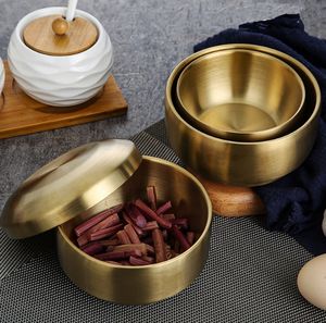 DFSB01 Bol isotherme double paroi couleur argent doré coréen avec couche interne pour l'isolation thermique des aliments - Product Image 4