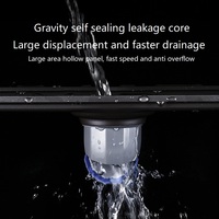 Design moderne en acier inoxydable, longue et linéaire, crépine pour canal de douche, forme rectangulaire, siphon de sol avec noyau à gravité en plastique