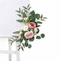 Décoration de table moderne en plastique avec arche de roses artificielles, arrangement floral fait main, panneau de bienvenue personnalisé RHD