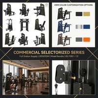 Appareil de musculation à charges sélectionnables, machine à poulies professionnelle, série complète : Lat Pulldown, Leg Press, Chest Press, finition mate