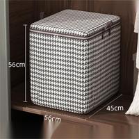 Sac de rangement pour vêtements à motif pied-de-poule, boîte de rangement en tissu pour armoire, panier de rangement, housse anti-poussière, ensemble de sacs de déménagement
