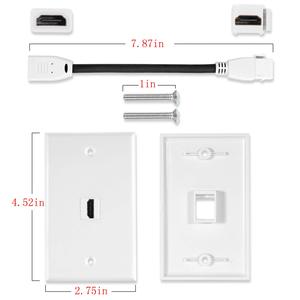 Cable Pigtail de Alta Velocidad de 6 Pulgadas Hembra a Hembra con Cubierta de Placa de Pared de 1 Puerto 4K para Sistemas de Videojuegos y TV Boxes - Product Image 6