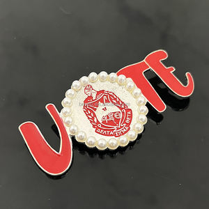 Grand Triangle VOTE Société Grecque DELTA Sororité Émail Rouge Broche En Métal Vote Bourse Bijoux Cadeau <span class=keywords><strong>Pin</strong></span> pour Mariages - Product Image 3