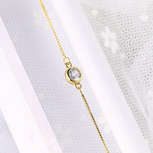 Haut de gamme minimaliste cool-toniques simple diamant bulle cheville Vintage bijoux de mode pour les femmes Fine bracelet à breloques - Product Image 3