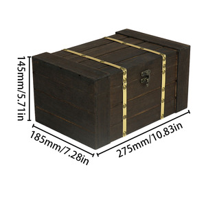 Cổ điển bán buôn Antique handmade kho báu ngực đồ trang sức Key Hộp Quà Tặng bằng gỗ - Product Image 5