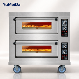 Horno Eléctrico Profesional de 2 Niveles y 4 Bandejas con Temperatura de hasta 400 °C y Temporizador para Panadería Comercial de Pizza y Pan - Product Image 1