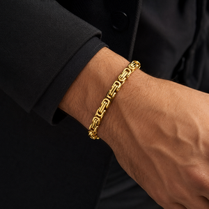 Set Collana e Bracciale da Uomo con Catena Bizantina, Gioielli Minimalisti alla Moda - Product Image 4