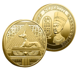 Moneta Commemorativa del Faraone Egizio Nefertiti, Bicolore, Cultura dell'Antico Egitto, Moneta da Collezione - Product Image 1