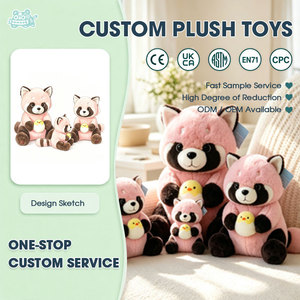 Ensemble de peluches Famille d'ours roses multi-tailles, fabrication ODM/OEM, animaux en peluche doux pour la vente en gros et les commandes en gros - Product Image 1