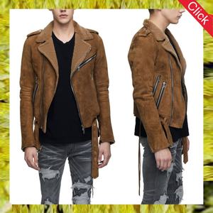 Nouveautés - Mode d'hiver - Veste bomber en cuir et fourrure de mouton pour homme - Veste de motard élégante pour l'extérieur - Vêtements pour homme personnalisés de Guangzhou - Product Image 2