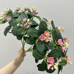 Cesta de Flores Artificiales Meng Jie, Naranja y Amarillo, de Poliéster, Decoración para Escritorio, Suelo y Pared - Product Image 3