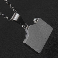 Pendentif de caméra cachée mignon noir en acier inoxydable personnalisé avec collier en zircon