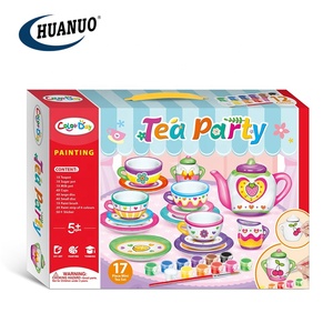 Niños DIY Hands-on Painted Tea Set Color Kit pintado a mano Juguete Pintura de cerámica <span class=keywords><strong>para</strong></span> niños Pintura - Product Image 5