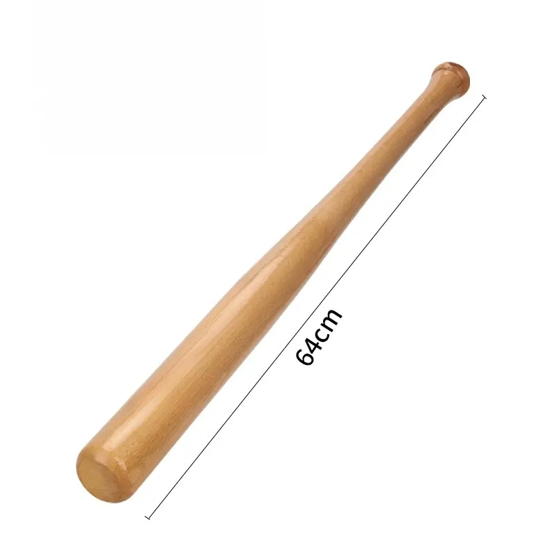 Batte de baseball en bois de hêtre massif véritable de 64cm Batte de balle d'autodéfense Jeux de musculation et de ramassage-Design classique et intemporel