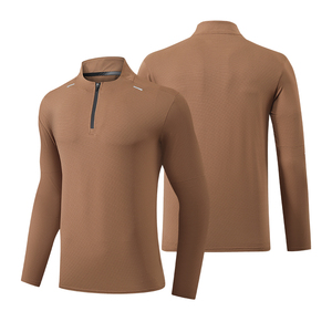 Camisetas Deportivas <span class=keywords><strong>de</strong></span> <span class=keywords><strong>Manga</strong></span> <span class=keywords><strong>Larga</strong></span> para Hombre, <span class=keywords><strong>de</strong></span> Secado Rápido, para Gimnasio, Running y Atletismo, con Cierre <span class=keywords><strong>de</strong></span> Cremallera 1/4, Disponibles en Stock - Product Image 2