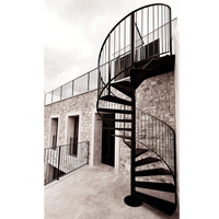 Escalier en spirale pour Villa, extérieur, intérieur, couleur noire, Design d'escalier en fer forgé