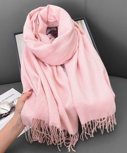 Bufanda de invierno gruesa cálida reversible color sólido estilo coreano de moda acogedor calentador de cuello - Product Image 3