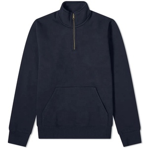 Tùy Chỉnh Người Đàn Ông Quý Zip Đóng Cửa Áo Thun Màu Rắn Áo Cho Nam Giới Áo Thun Với <span class=keywords><strong>Kangaroo</strong></span> Túi - Product Image 1