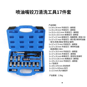 Diesel Injector Cleaning Reamer 17-Piece Kit Steel Tool Case 1/2 In <b>Socket</b> Hand Operated For Diesel Injector Repair - Product Image 3