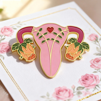 Broche en émail féministe, utérus en fleurs, droits des femmes, droits reproductifs, broche en métal, badges, bijoux, cadeaux, épingles à revers, utérus