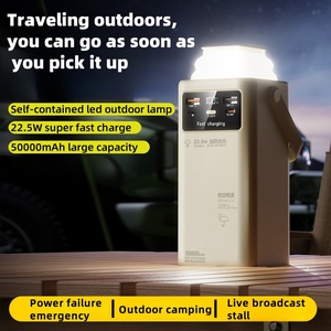 พาวเวอร์แบงค์ 50000mAh แบตเตอรี่ลิเธียมโพลิเมอร์ จอแสดงผล LED พอร์ต USB Type-C อายุการใช้งานแบตเตอรี่ยาวนาน สายชาร์จในตัว ชาร์จเร็ว - Product Image 2