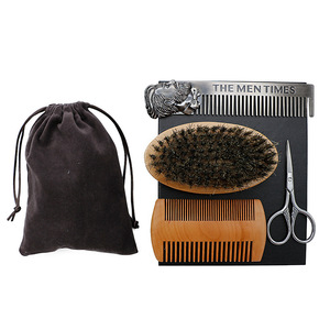 OEM <span class=keywords><strong>Beard</strong></span> <span class=keywords><strong>Shaping</strong></span> Grooming Tool <span class=keywords><strong>Kit</strong></span> Lông Mustache Râu Bàn Chải Và Combs Kéo Set Cho Nam Giới - Product Image 4