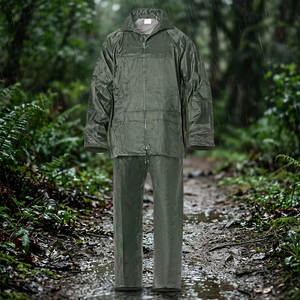Combinaison de pluie imperméable en nylon vert taille 7-L - Product Image 4