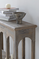 Meubles de salon architecturaux de style français inspirés de l'arc déco affichage côté bois antique table d'appoint console vintage