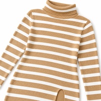 Robe pull mini côtelée en viscose pour femme, personnalisée OEM & ODM, à manches longues, coupe ajustée, confortable, automne-hiver