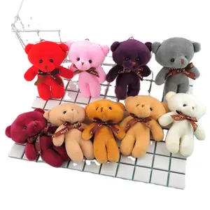 Wholesale 13cm Teddy Bear Mini Doll Plush Toy Baby Gifts Red Stuffed Small Bear Plush Toy