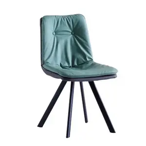 factory chairs blue leather PU tisch und stuhl manufacturer chaise de bureau dining room chairs silla de comedor