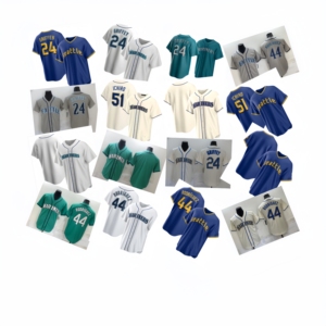 Pantalones Cortos de Béisbol Seattle 44 <span class=keywords><strong>Julio</strong></span> Rodríguez de la Mejor Calidad, Listos para Enviar, Transpirables, 100% Poliéster, Antibacterianos, con Logotipo del Equipo - Product Image 1