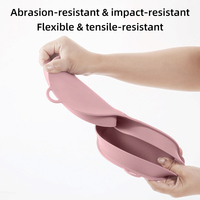 Assiette, fourchette et cuillère pliables en silicone pour bébé, motif de dessin animé mignon, sans BPA, personnalisable, ensemble de voyage, qualité alimentaire, facile à nettoyer