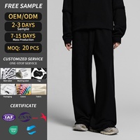 Haute qualité Gym Sports hommes Logo personnalisé pantalons de survêtement respirant grande taille 100% coton pantalon à jambes larges pour l'hiver