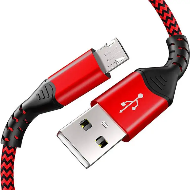 Nhanh Chóng Sạc Micro Cáp Dữ Liệu Nylon 2.4A Cáp USB Sạc Cho Samsung Micro USB Android Loại Một Nhanh Chóng Sạc Cáp