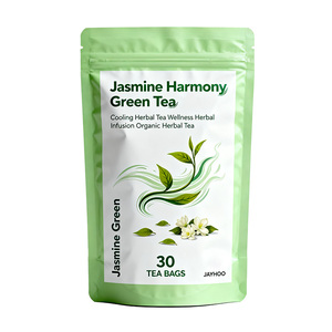 Premium jasmine herbal green tea in eco-friendly gift box with sachets