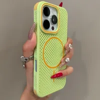 Coque de téléphone Candy à dissipation thermique pour iPhone 17 12 13 14 15 16 Pro Max 16 Plus 17 Air, coque arrière magnétique antichoc