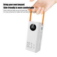 Port extérieur Type-C Powerbank de 60000mAh ultra-grande capacité Batterie externe à charge rapide avec lumière LED pour le camping