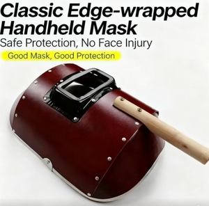 Careta de Soldadura Semiautomática Roja de Mano, Clásica, con Borde de <span class=keywords><strong>Aluminio</strong></span> Engrosado, Impermeable, Cascos de Protección - Product Image 2