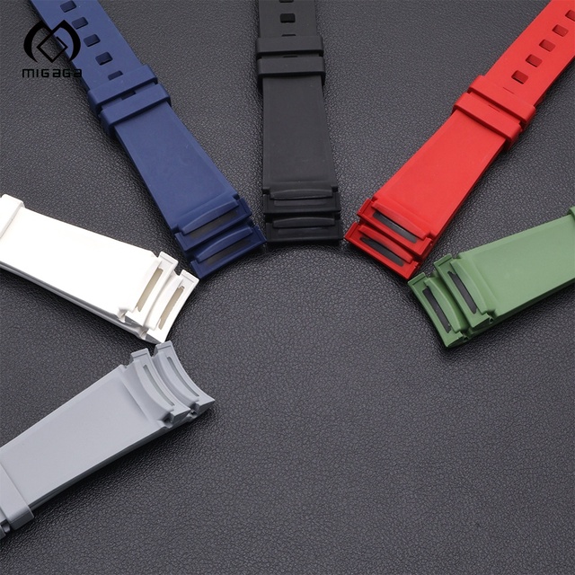 High Quality Custom Luxury Quick Release 24mm 22mm 20mm 19 Mm Fkm Rubber Silicon Watch Strap for Men