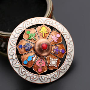 Venta al por mayor decoración del hogar varitas de incienso conos bobinas <span class=keywords><strong>Santo</strong></span> tibetano Lotus incienso titular bronce Mini quemador de incienso - Product Image 2