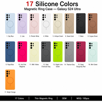 Coque de téléphone magnétique en silicone tendance pour Samsung Galaxy S24 Ultra, protection contre les chutes, anti-rayures, design fin et anti-poussière, MQQ 100 pièces