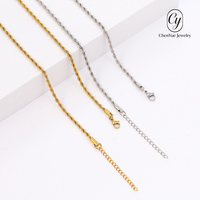 Collier torsadé en acier inoxydable pour femmes, chaîne d'extension réglable, accessoires de bijoux polyvalents pour le quotidien, vente en gros