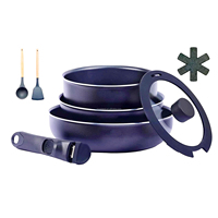 Ensemble de casseroles avec poignée amovible, d = 26, revêtement antiadhésif en résine fluorée à deux couches de 22cm
